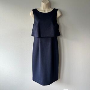Trina Turk Shalay Textured Ponte Blue Sleeveless Dress Size 2